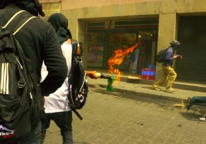 Protester Readies Molotov